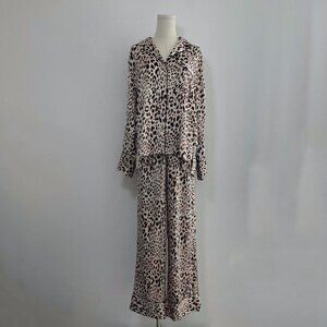 Victorias Secret Leopard Satin Pajama Set | Women’s Size Large